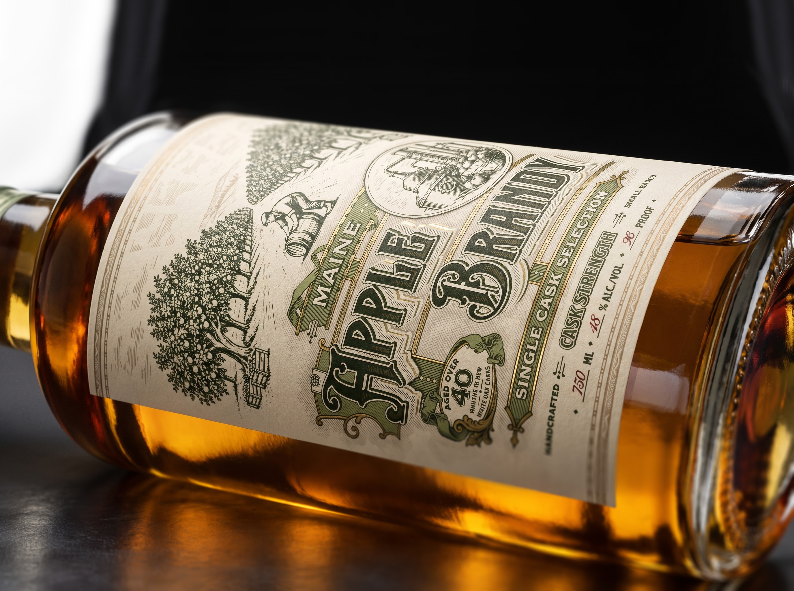 Maine Apple Brandy Single Cask Selection apple brandy apple brandy brand identity apple brandy label apple brandy spirits artisan brandy label bourbon brandy brandy design brandy illustration brandy label brandy vintage distillery gin graphic design spirits vintage vintage brandy vintage brandy label vintage distillery whiskey