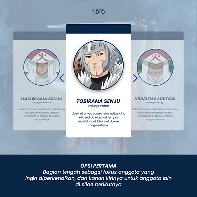 Hokage Member Introduction Template for Instagram Feeds blue content feeds hokage instagram instagram feeds instagram post instagram template member introduction naruto organization post simple template templates white