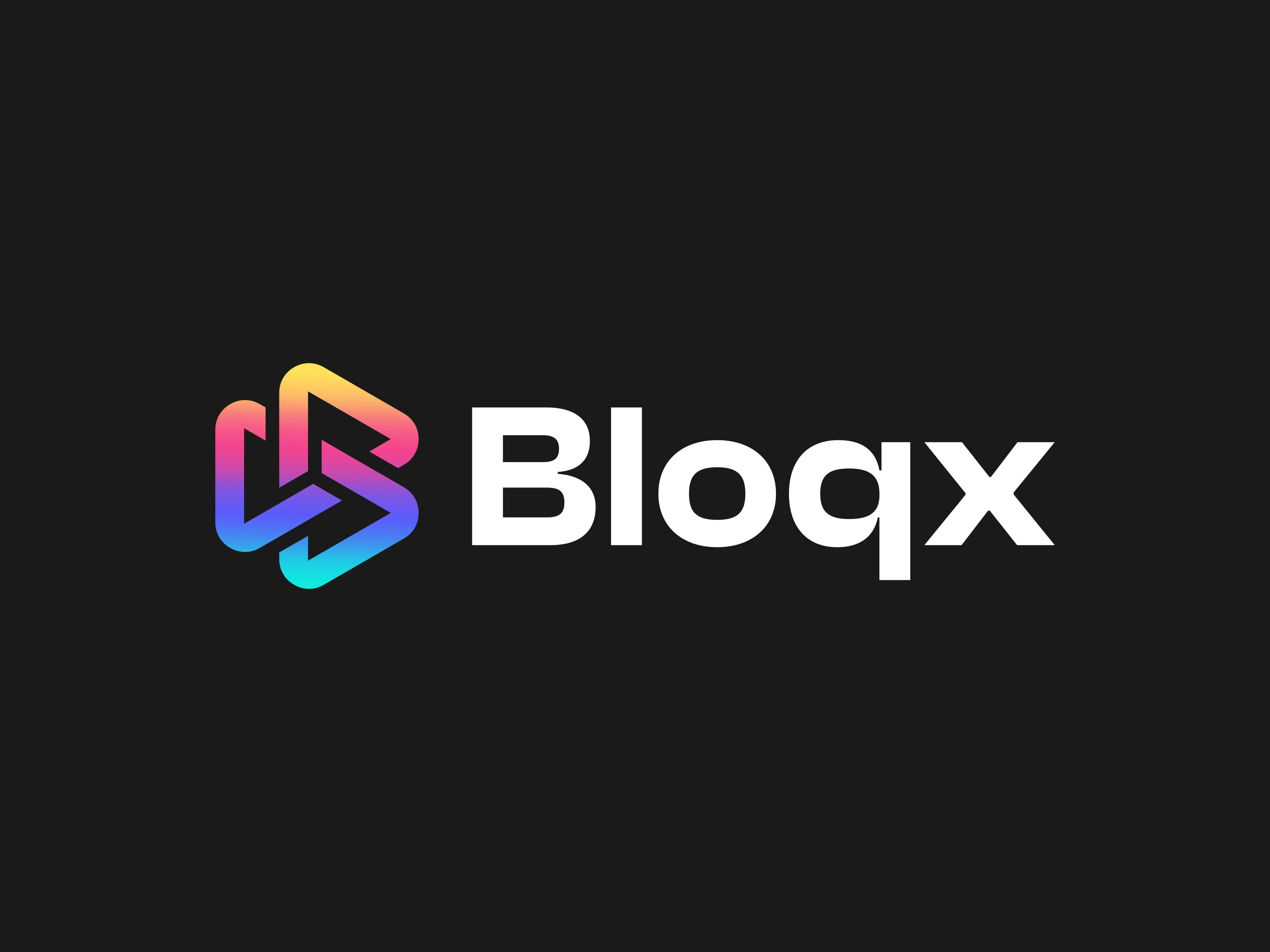 Bloqx Logo Design - Letter B, Monogram, Gradient