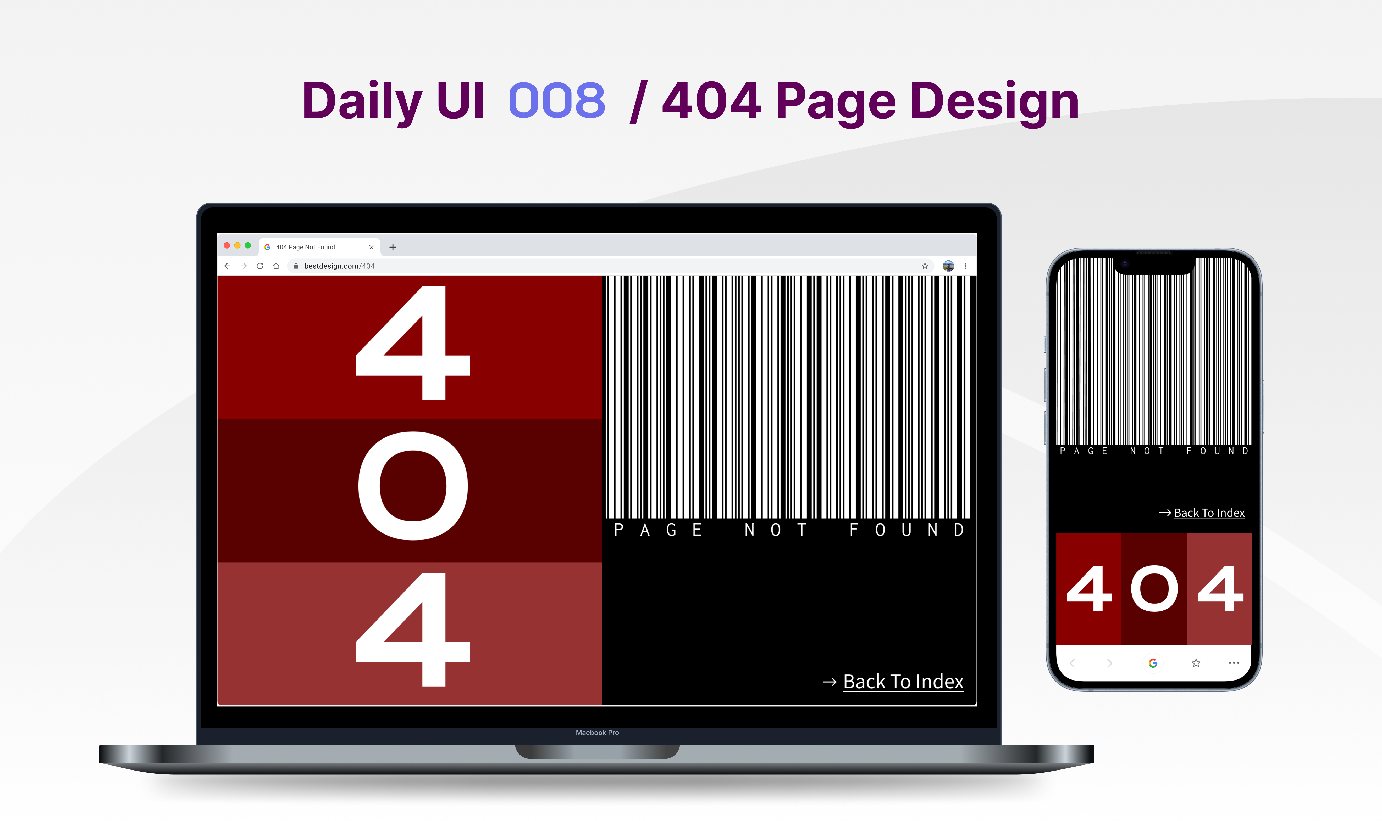 Daily UI Challenge #008 : 404 Page Design dailyui