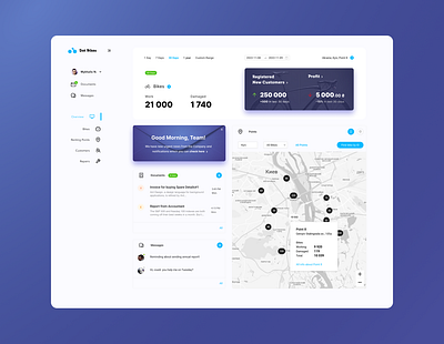 Dashboard for Bikes Renting company bicycle dashboard ui ux web design