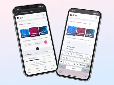 New skills tool - web app UI adobe xd app career employment graduate growth interaction design job search mobile app skills ui ui design uiux web app web design web ui