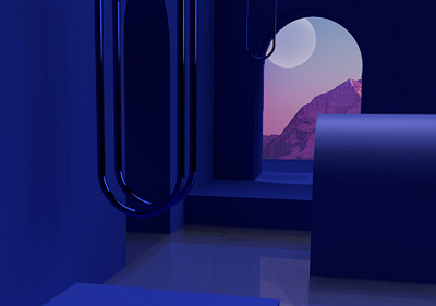 The Blues 3d 3d design blue dimension pink render render scene scene scenery sketchup still