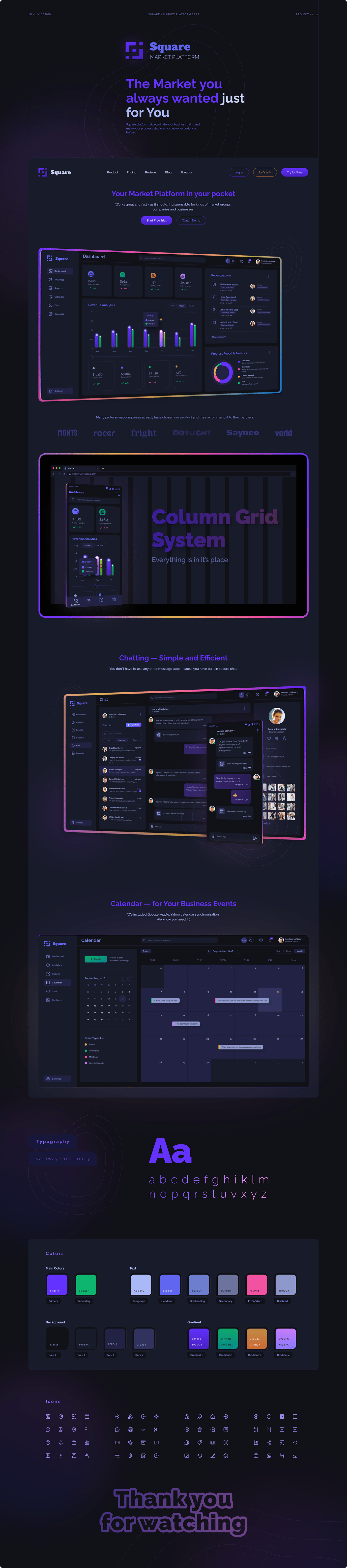 Square Market platform dashboard design product design saas ui ux