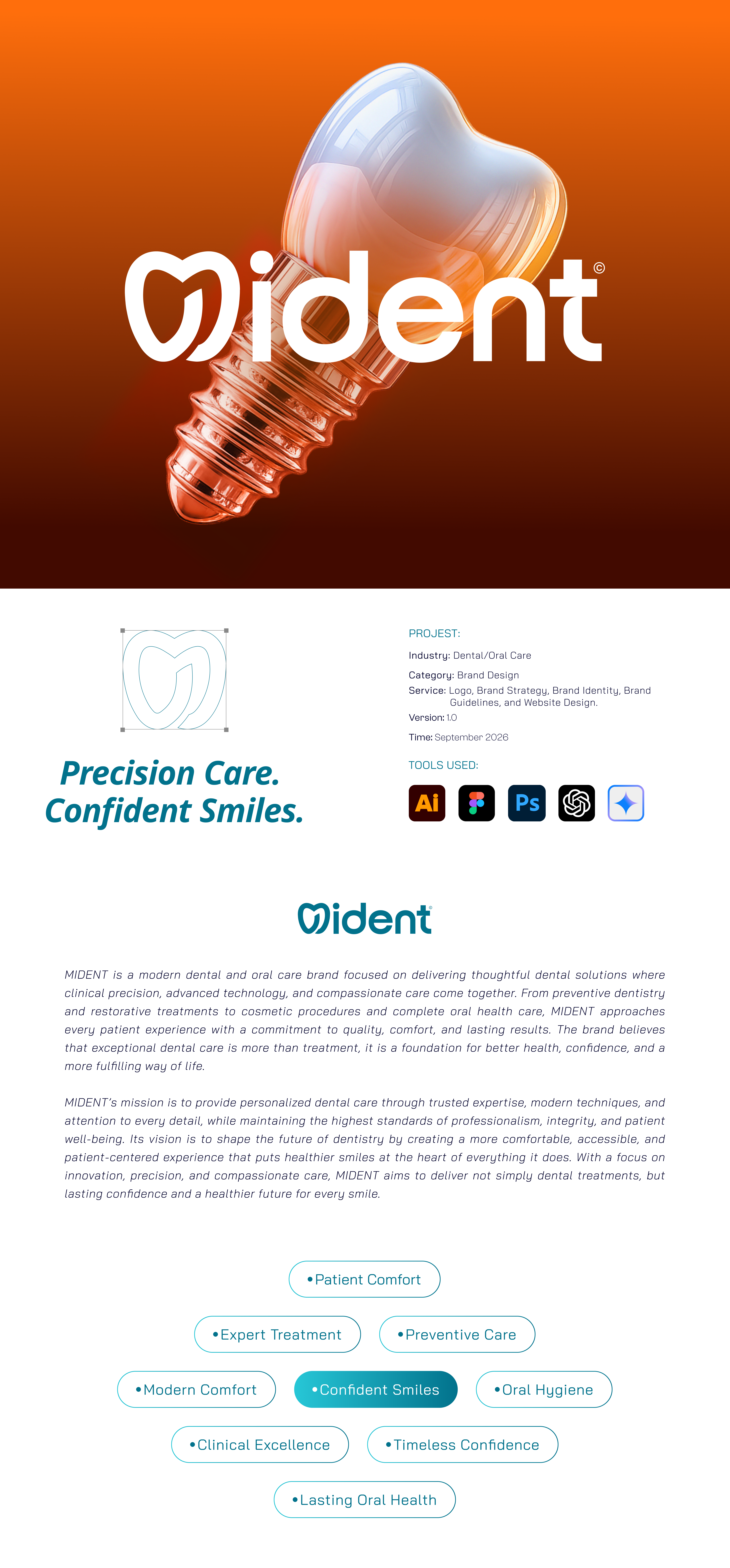 Dental Clinic Logo and Brand Identity Design brand designer brand identity brand strategy branding branding design dental dental care dental clinic dentist dentistry logo logo design logotype modern oral care oral health rebranding ui ux design visual identity website design
