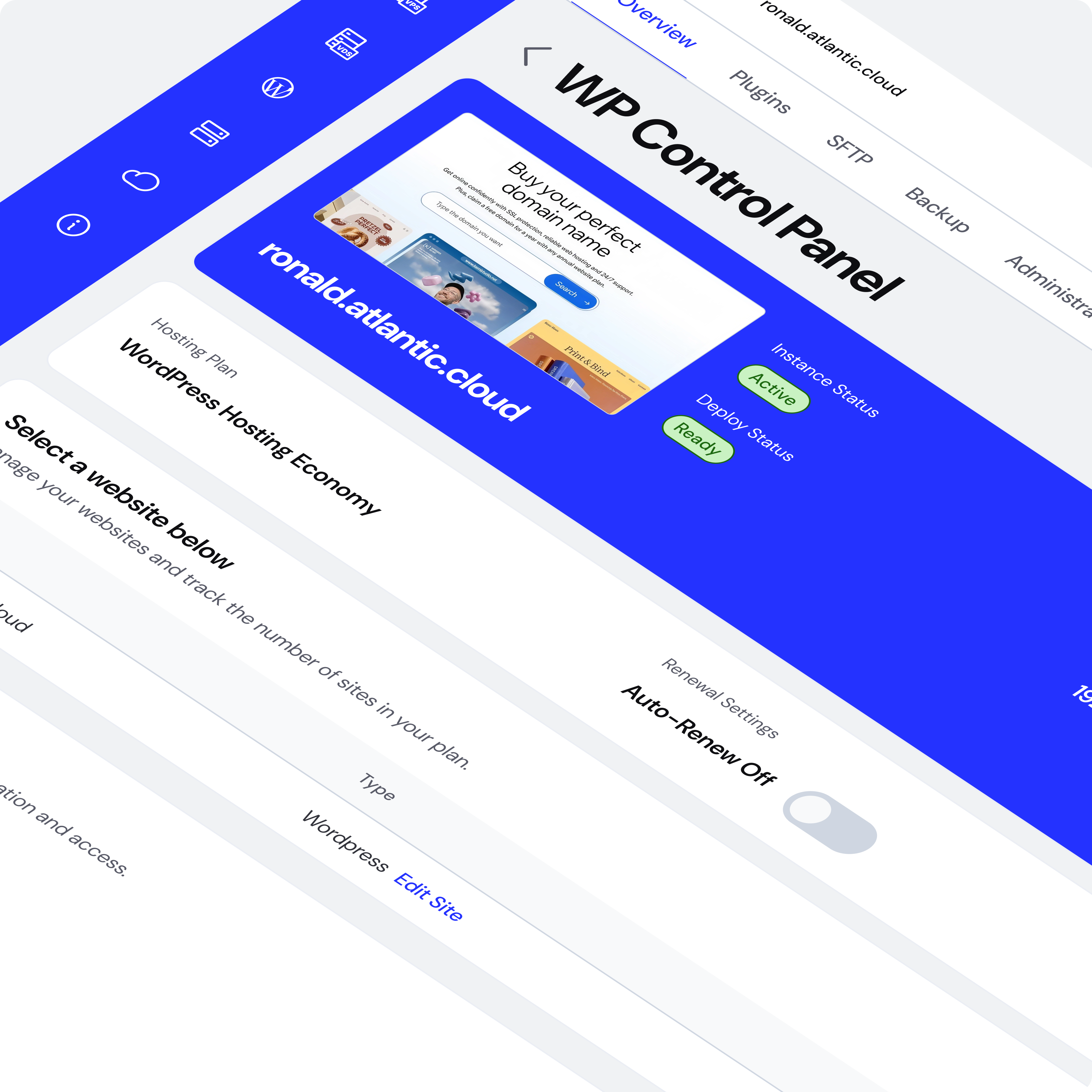 WordPress Hosting Without the Control Panel Clutter admin dashboard atlantic b2b saas cloud hosting cms control panel dashboard design system hosting hosting dashboard product design saas dashboard ui design user interface ux design web app web design website management wordpress wordpress hosting