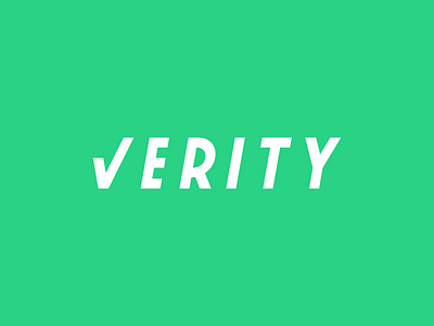Logo for Verity branding confirmed icon identity logo logotype trust typography validation verification verified mark verity visual identity wordmark