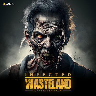 Zombie Character (Infected Wasteland) 3d apocalyptic branding character character design design game gaming illustration lightroom movie movies photoshop wasteland zombie