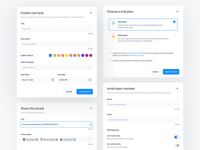 Project Dashboard element appdesign assignee board dashboarddesign datavisualization description invite invite team member label colour productdesign sergushkin share taskmanagement teamcollaboration teammate title trial plan ui userexperience ux