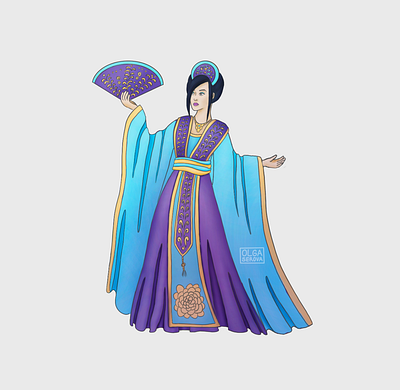 Lady of the imperial court art asian character clothes design digital art girl illustration imperial lady photoshop