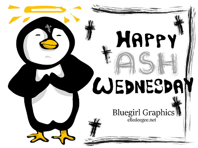 Penguin Ash Wednesday animals ash wednesday catholic digital art holidays illustration penguin religious vector