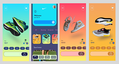 Nike UI Interface app design graphic design ui