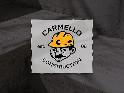 Carmello Construction Logo adobe illustrator brand brand identity branding concrete construction construction worker contract contractor design graphic design hard hat icon illustration illustrator logo logo design logo mark stone vector