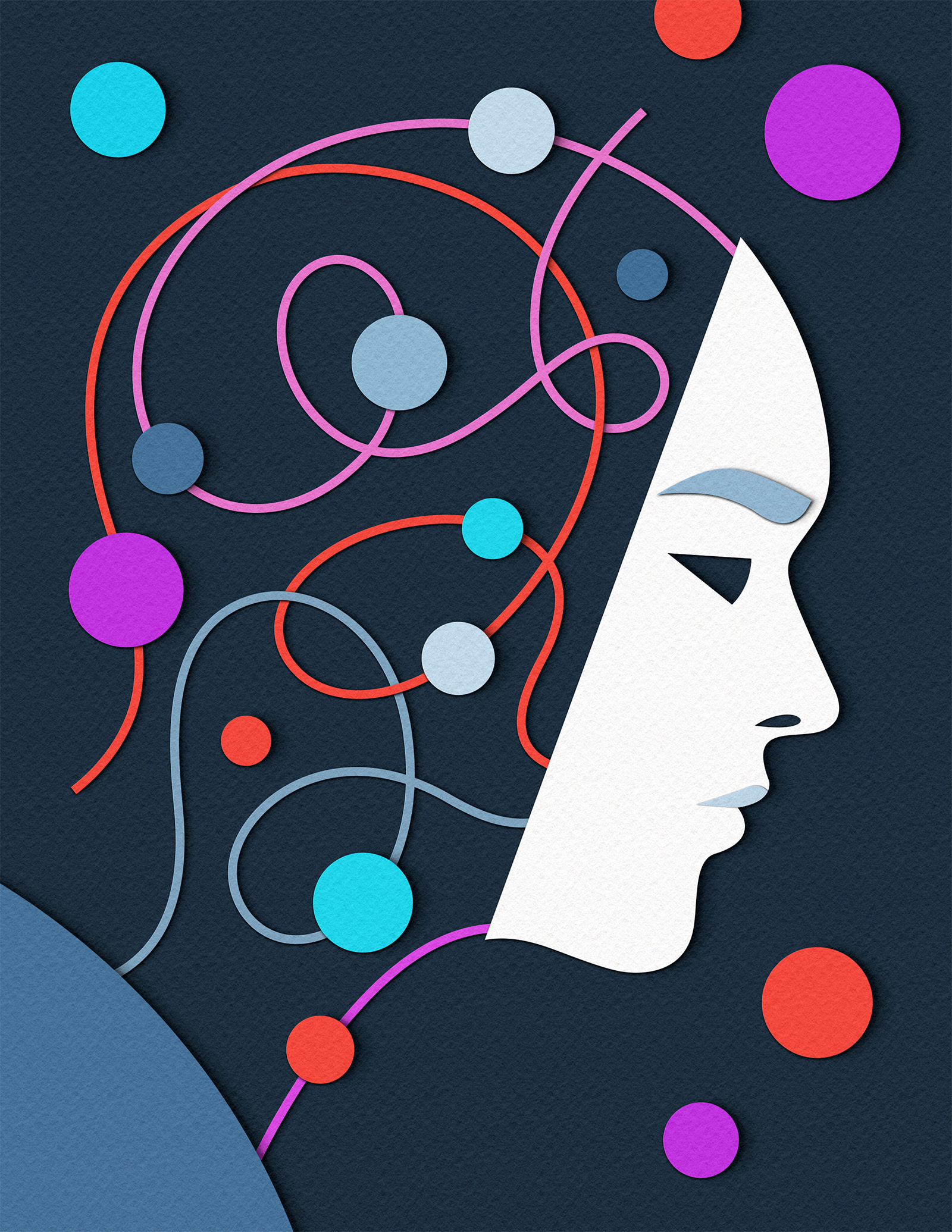 Catastrophic Forgetting ai artificial intelligence brain catastrophic forgetting computers editorial face forget head illustration magazine memory memory loss neuroscience paper craft papercut robot science technology