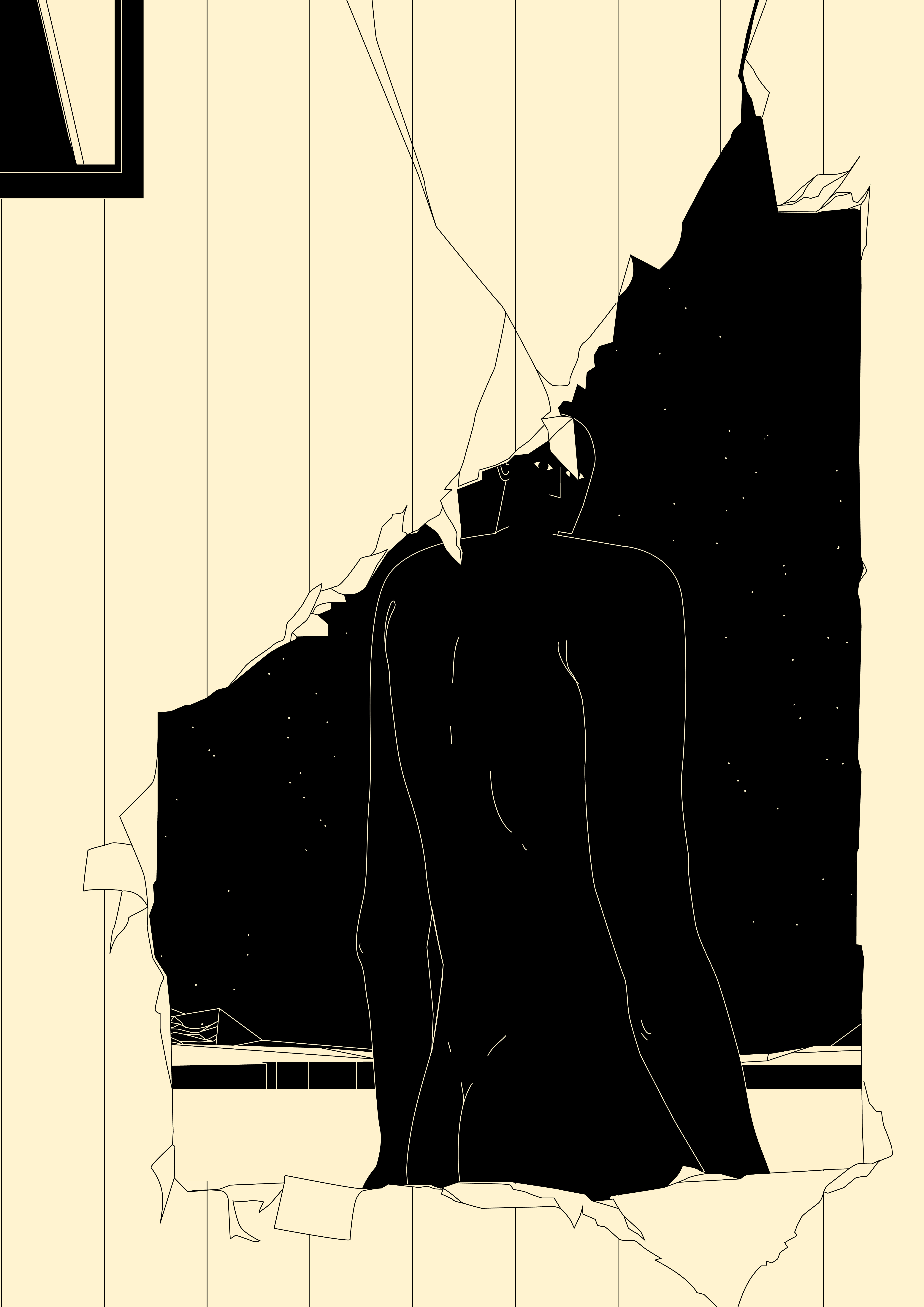 Crumbling abstract composition conceptual illustration cover cover illustration design dual meaning editorial editorial desing editorial illustration emotions illustration inner self laconic lines minimal poster psychology self discovery