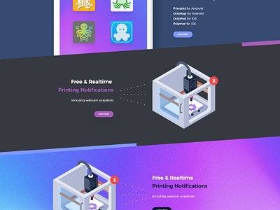 3d printing company homepage redesign 3d 3d printing adobe xd app branding dark dark website design illustration purple site tinthumb ui web web design