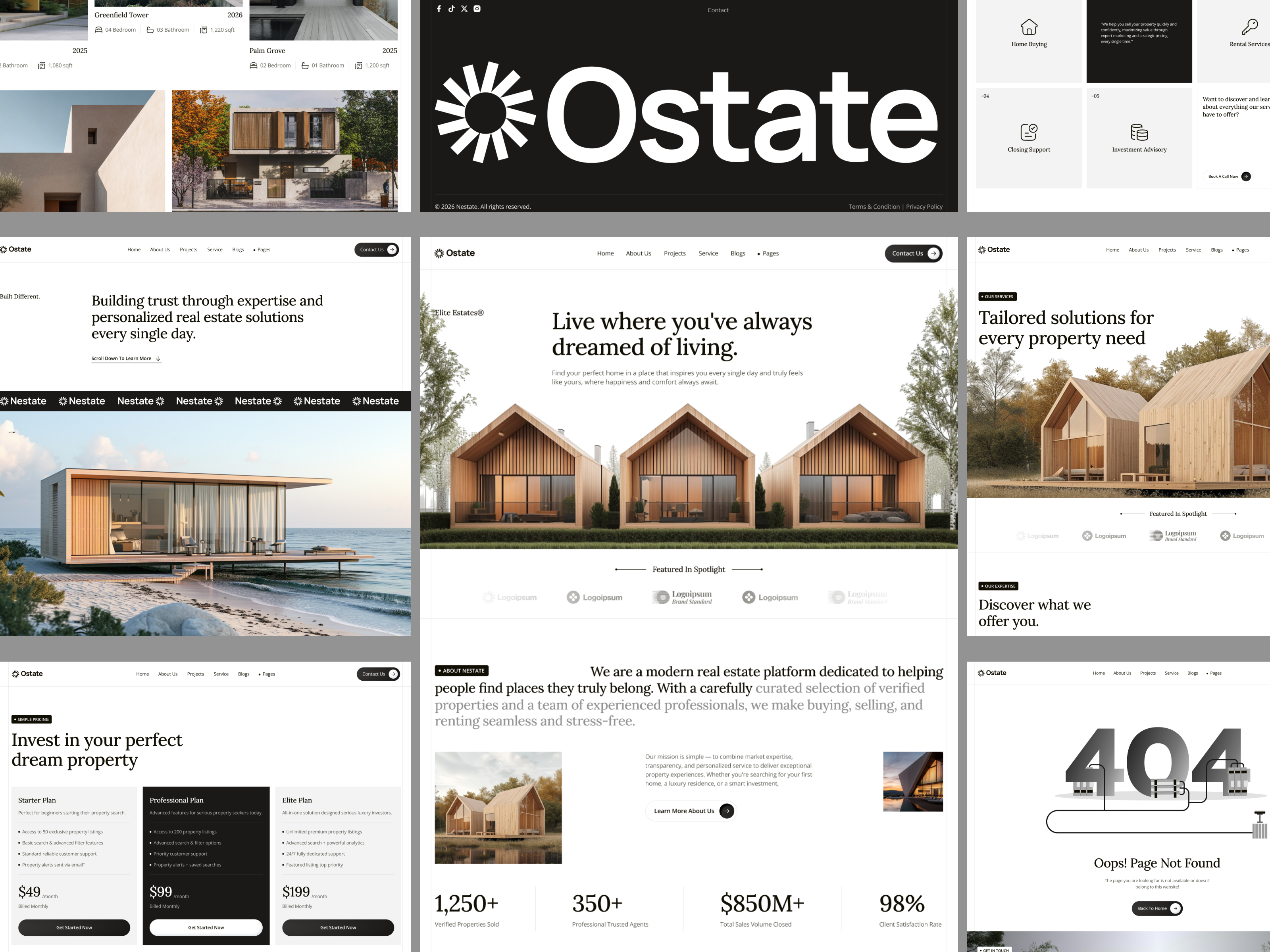 Ostate - Real Estate Website & Property Platform corporate website landing page luxury property modern web property listing real estate real estate website realtor website ui ux design web design web development web interface webflow webflow developer webflow template