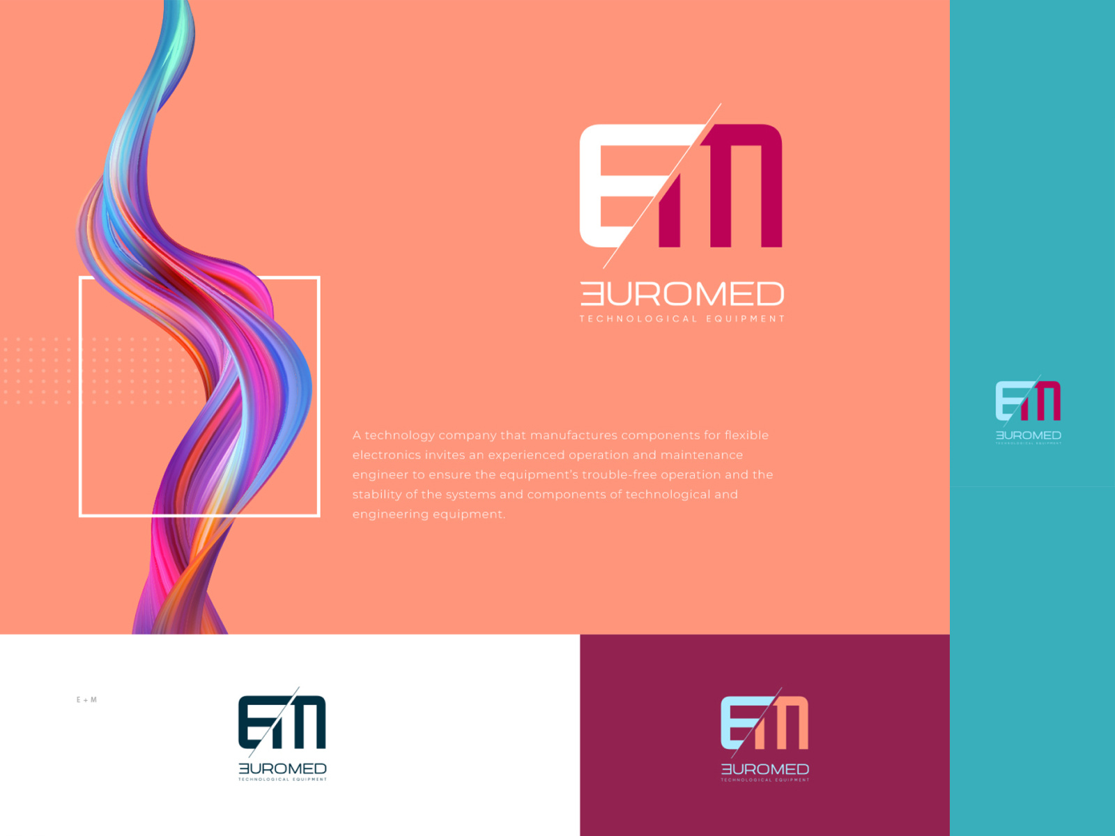 EM Monogram Logo Design for a Technological Equipment Manufactur brand mark electronics logo em logo engineering logo equipment logo geometric logo industrial logo letter e logo letter m logo lettermark logo logo design logo designer manufacturing logo minimalist logo modern logo monogram tech logo technology logo wordmark