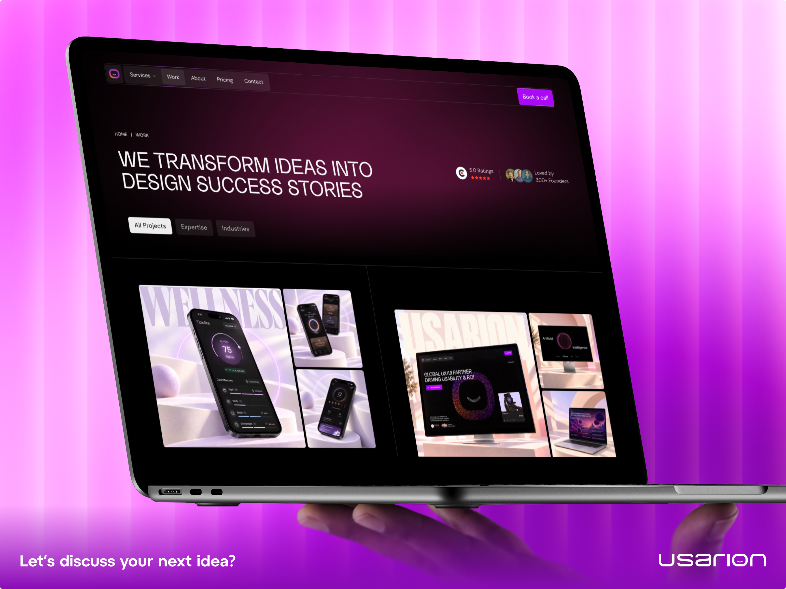 How we designed the new Usarion website agency website figma imran khan nextjs portfolio pricing purple responsive services ui design usarion ux design web design website
