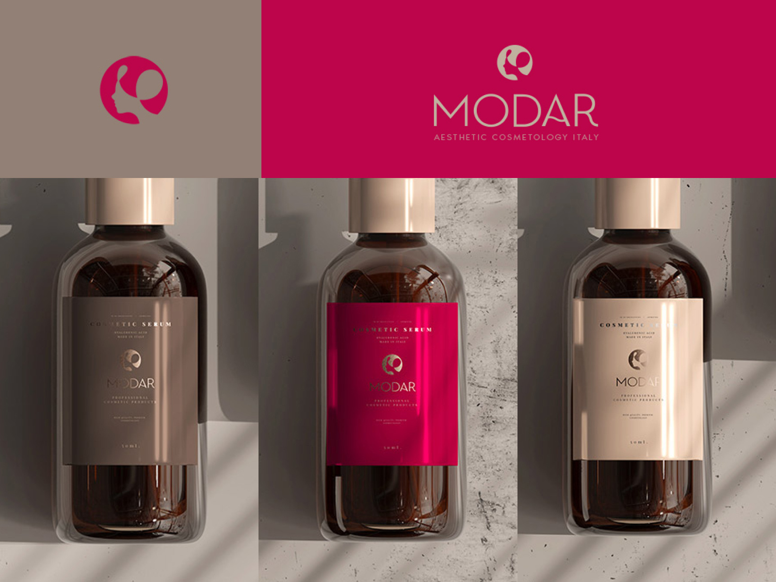 Logo & Serum Label Design for a Professional Aesthetic Cosmetolo aesthetic cosmetology beauty branding beauty logo beauty packaging bottle label cosmetic packaging cosmetics logo cosmetology feminine logo italian brand label design logo design negative space logo premium branding professional skincare salon products serum label skincare logo skincare packaging woman face logo