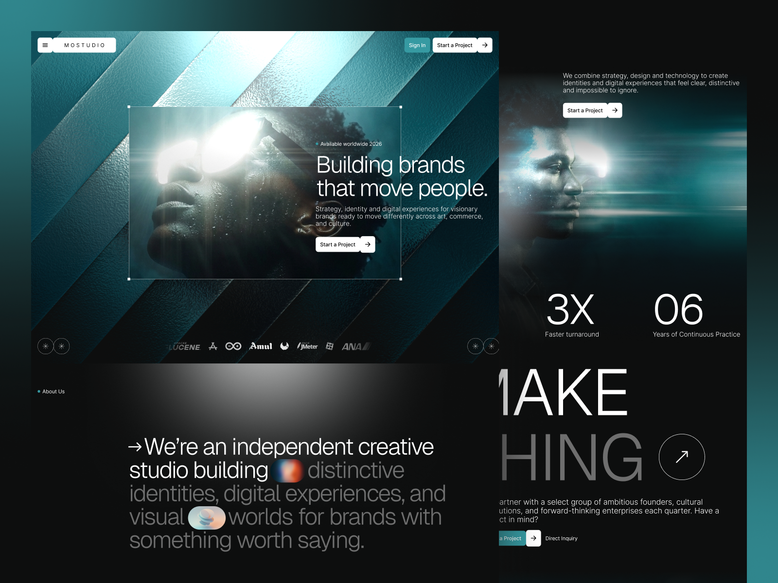 MOstudio Web UI 3d animation branding graphic design logo motion graphics ui