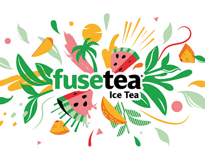 Fusetea Glass Design coca cola coke drink fusetea glass design graphic design icetea illustration product promo summer suny