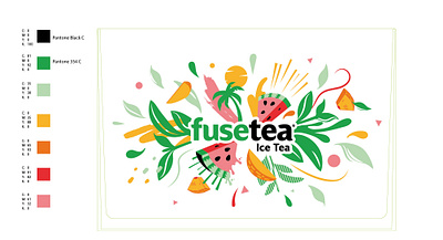 Fusetea Glass Design coca cola coke drink fusetea glass design graphic design icetea illustration product promo summer suny