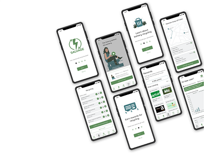 Salvage - Battery Recycling App branding design ui ux