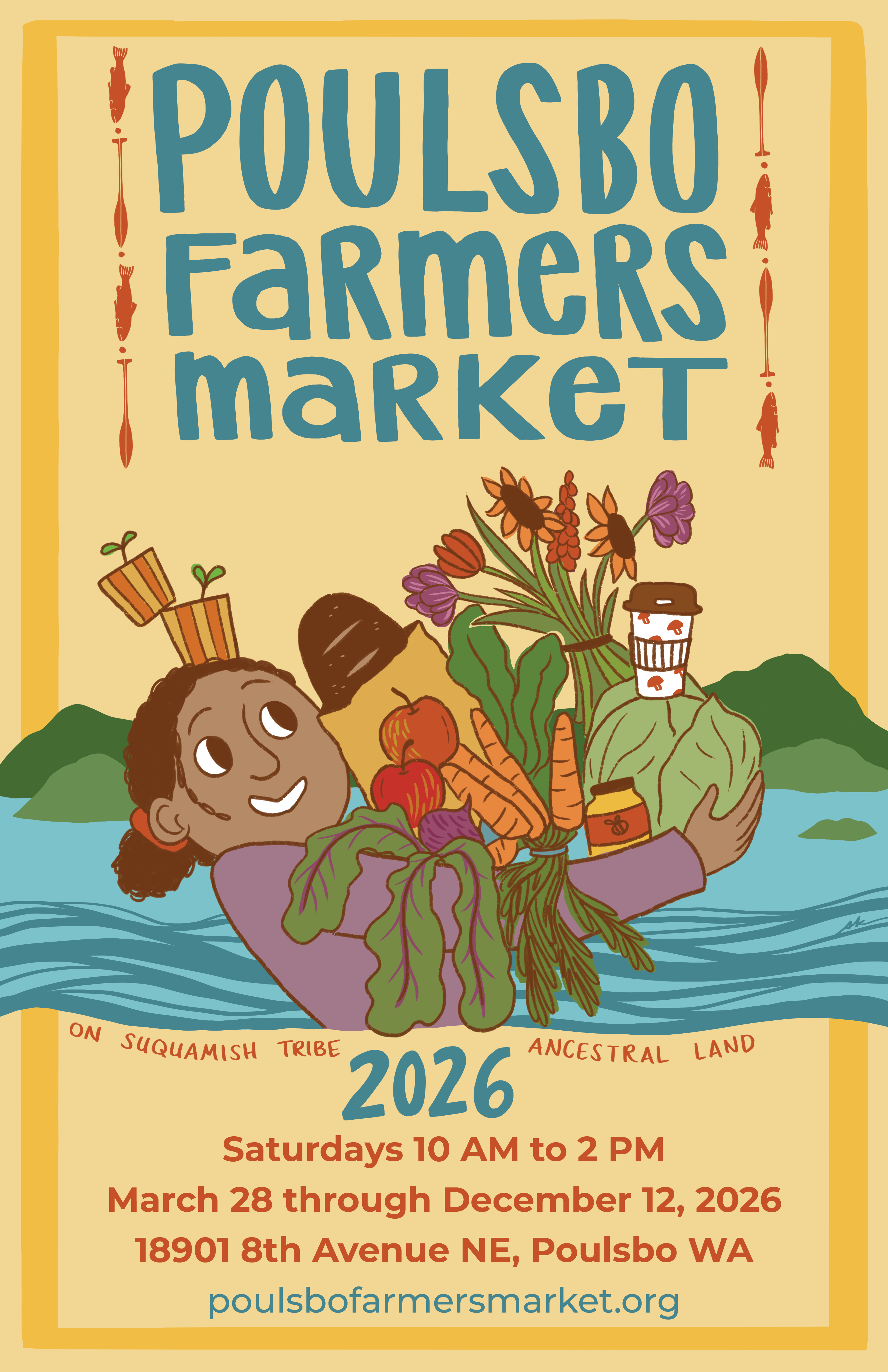Poulsbo Farmer's Market Poster Design graphic design illustration
