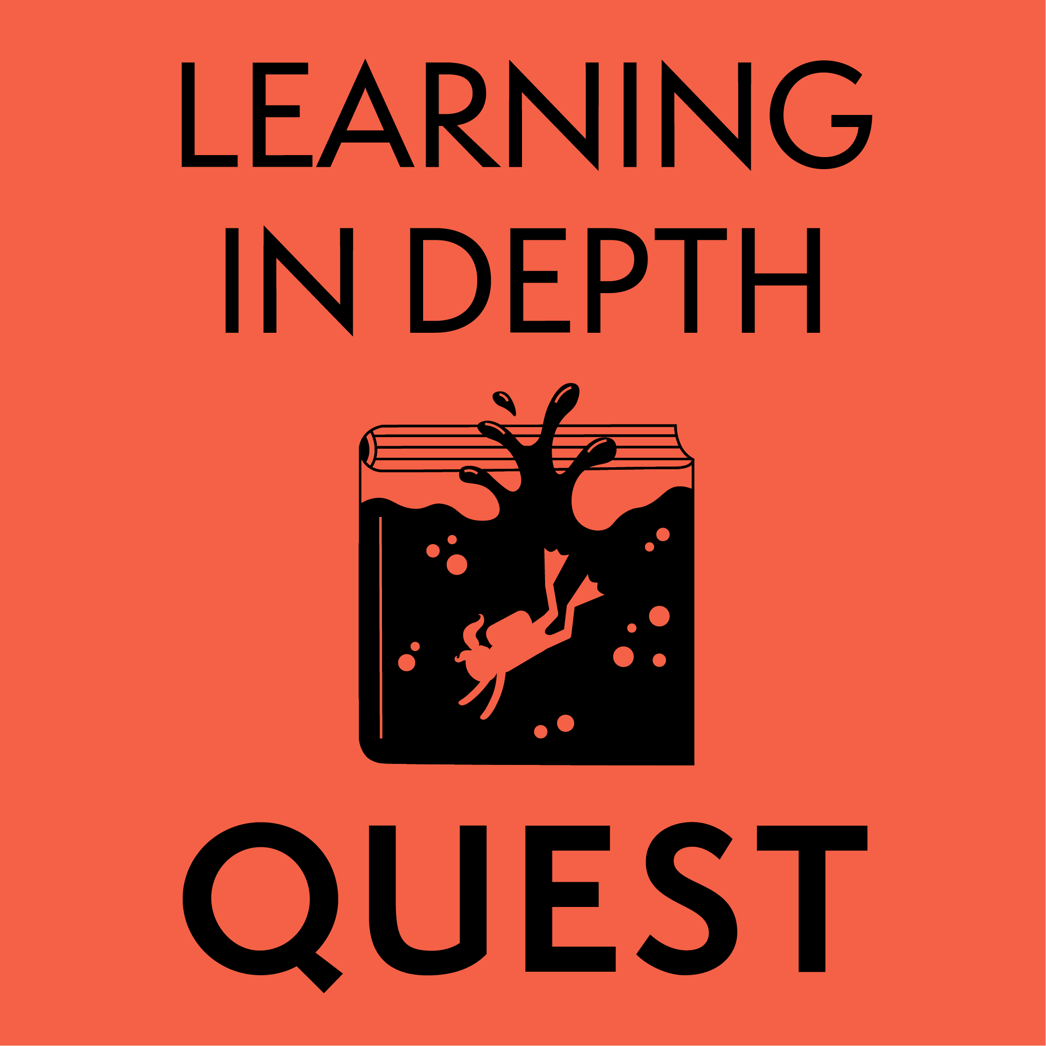 Learning in Depth Quest Logo graphic design illustration