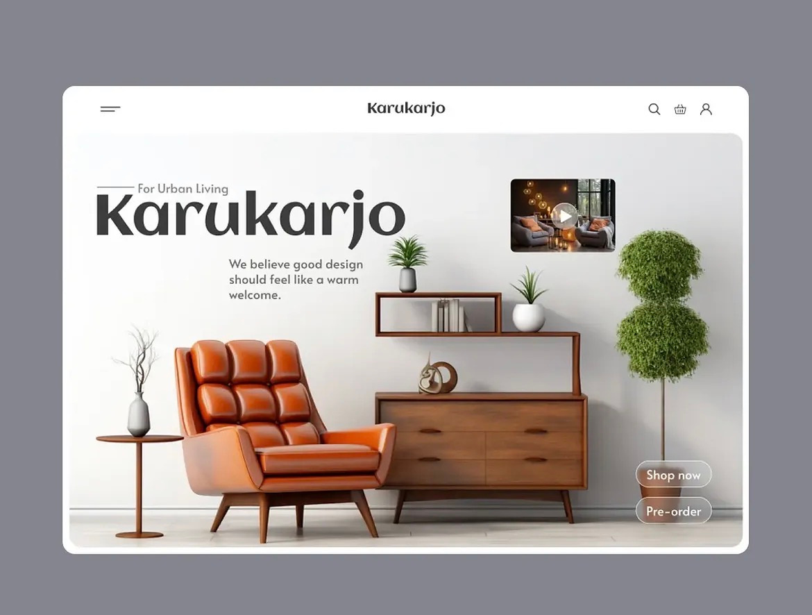 Example of European furniture Website design