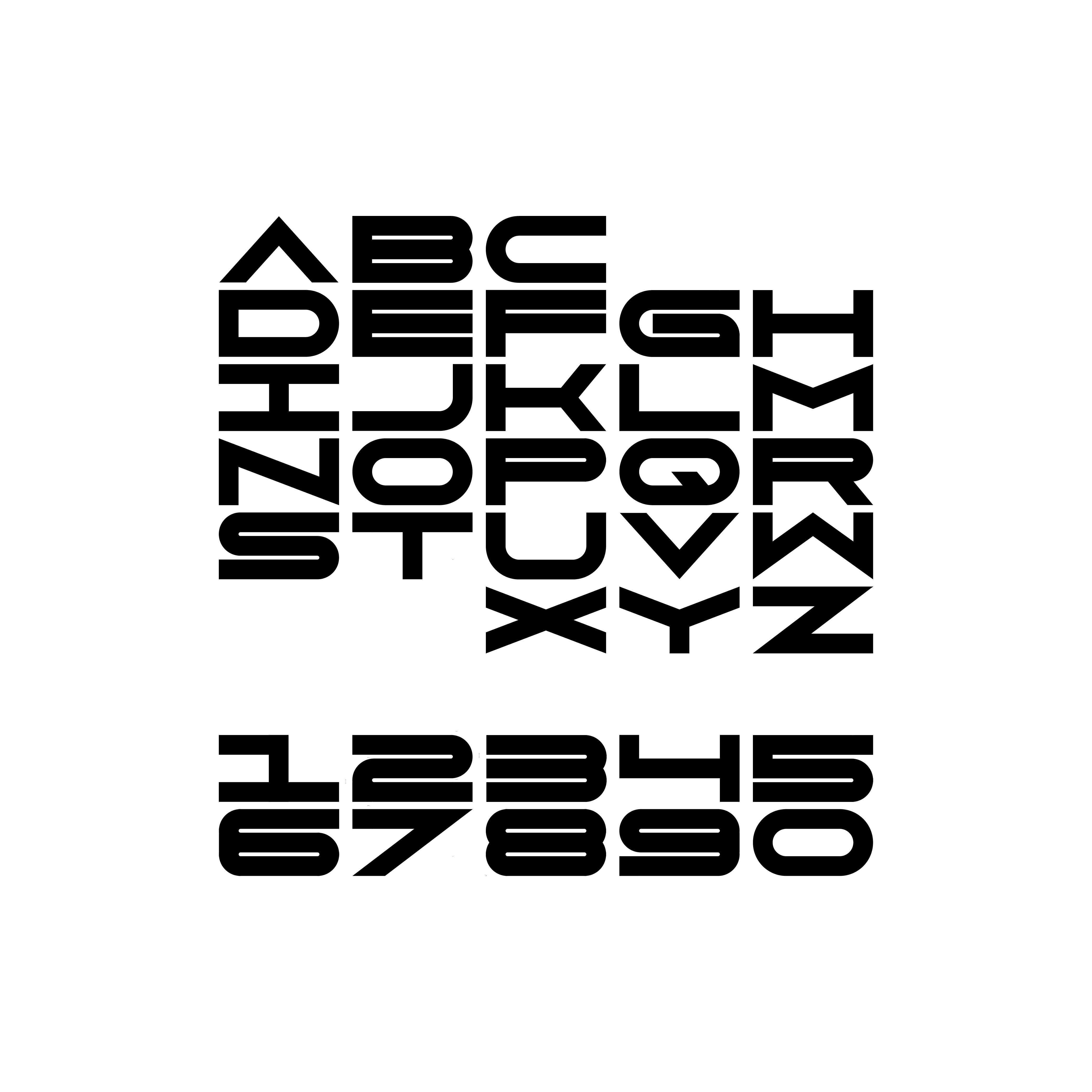Hard Reset Alphabet alphabet design branding graphic design logo design typography
