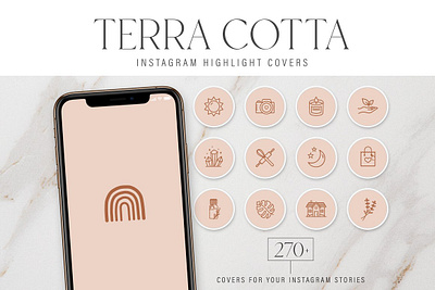Terra Cotta Instagram Story Covers cooking icons