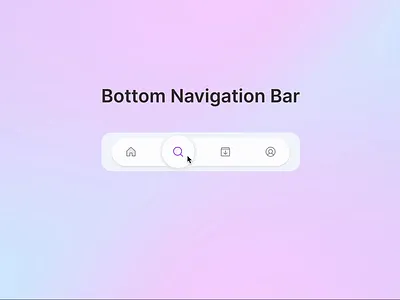 Animated Bottom Navigation bar app design mobile mock up navigation bar ui uidesign uiux ux