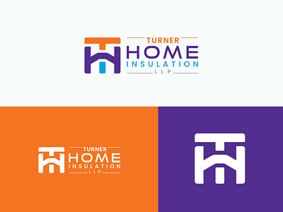 Turner Home Insulation Logo Design. appicon branding colorful design flat graphic design home house ht logo logodesign logodesigner logoinspiration logomark logos multicolor th thicon thlogo vector