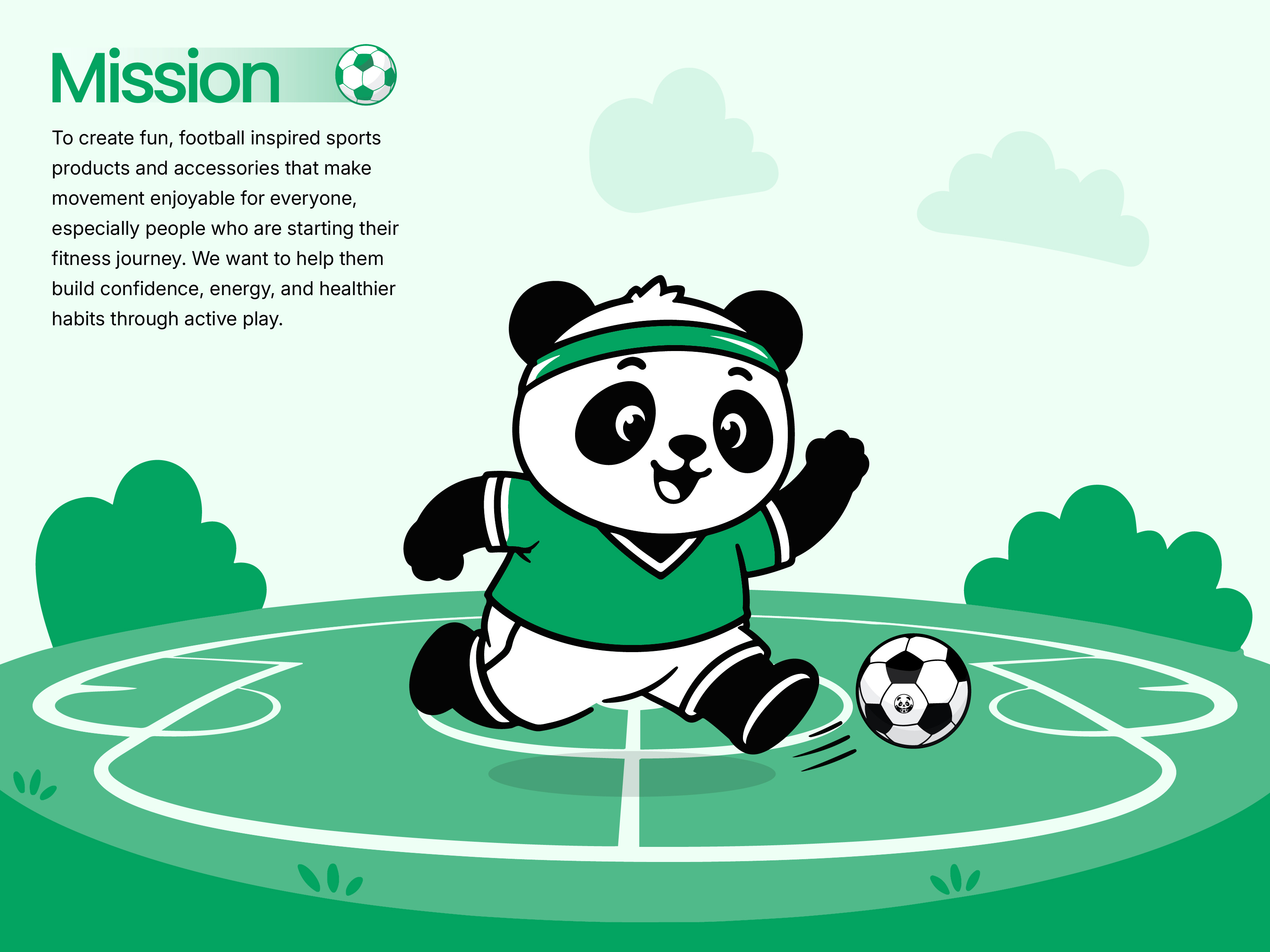 Kick Panda - Playful Sports Brand Identity & Mascot Design brand identity branding character branding character design creative wisdom football branding football logo illustration logo design logo mark mascot branding mascot design panda mascot playful branding soccer branding sports branding sports identity sports logo visual identity