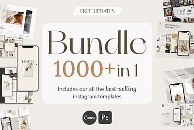 BUNDLE Instagram 1000+ media kit template