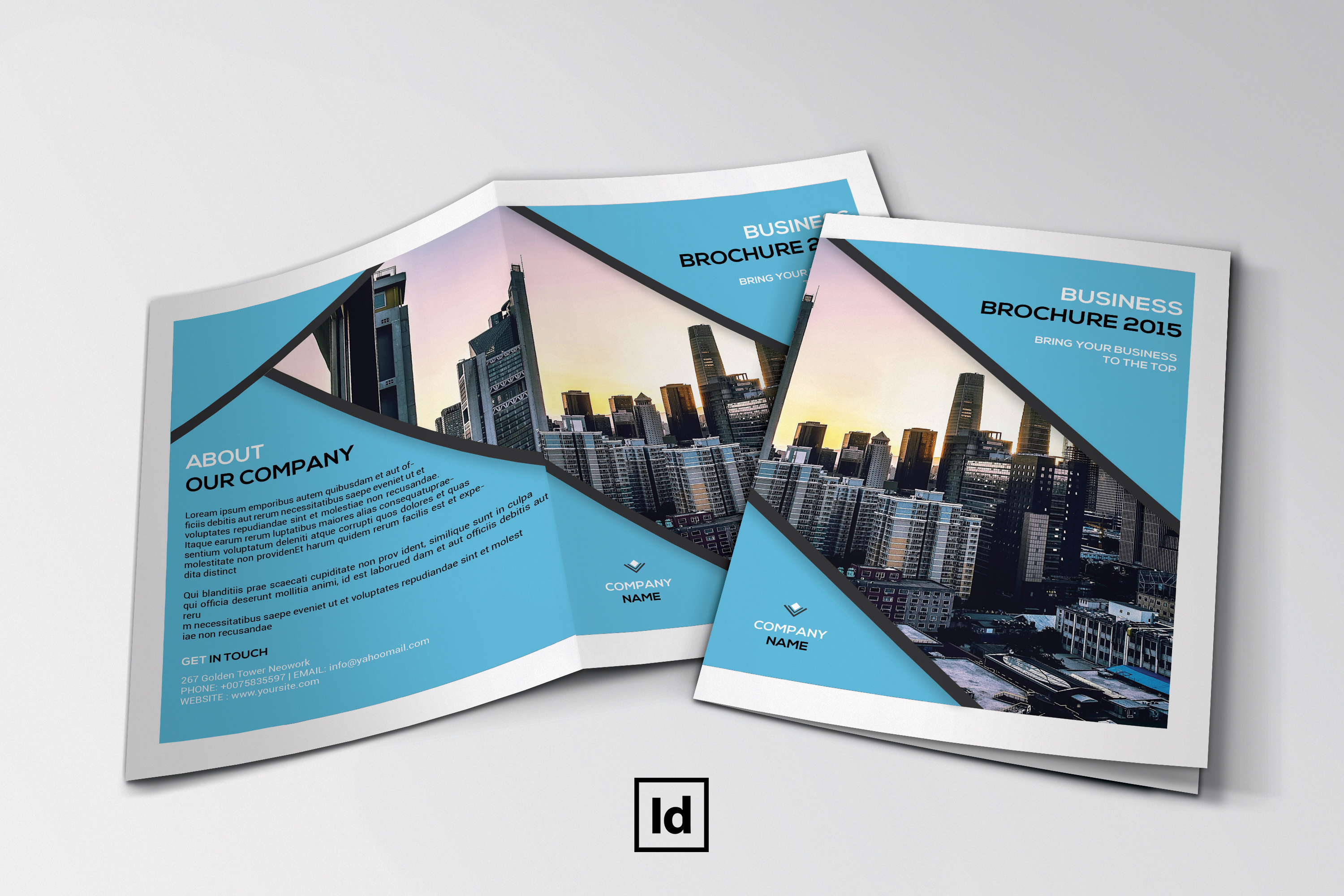 Business Bifold Brochure Template bifold brochure bifold design blue business brochure clean company brochure company business creative design template minimal minimalist modern multipurpose template printable promotional