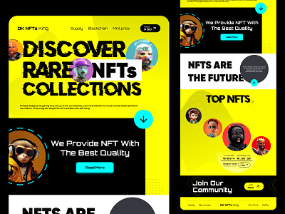 NFT Landing Page animation branding design graphic design landing page nft ui ux vectore web design web page website wordpress