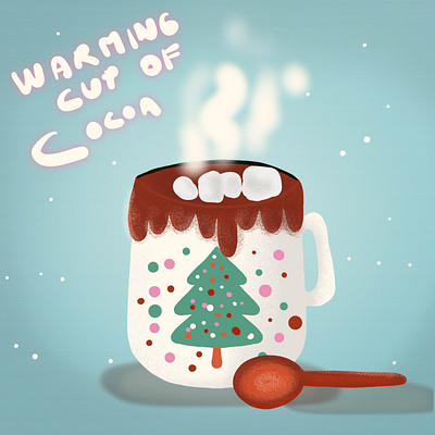 Warming Cup of Cocoa design digital illustration procreate