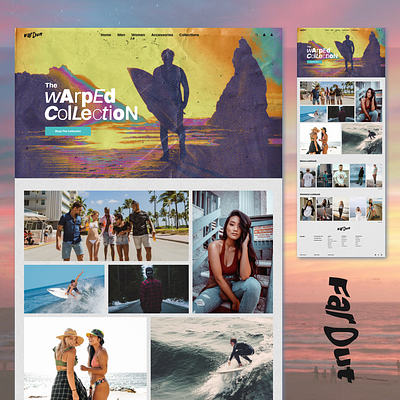 Far Out surf-wear web design design ecommerce graphic design grunge surf typography ui visual design web design website