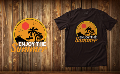 Custom summer t-shirt design. branding graphic design hiking illustration sea summer summer t shirt design tshirt vector