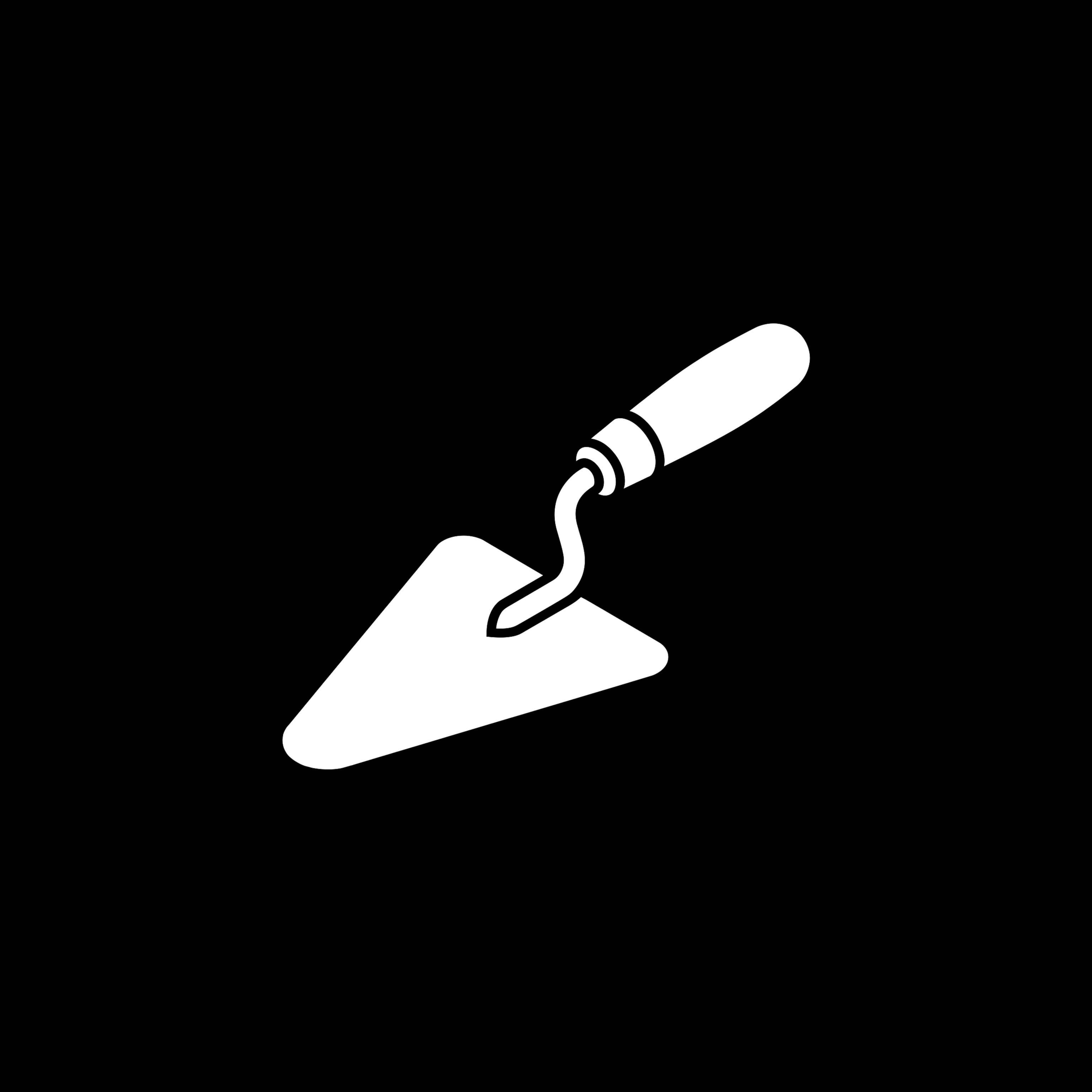 Trowel icon - 3match game 3match blackandwhite branding design digital art emblem game growth icon identity illustration logo mark minimal mobile game prosperity strategy trowel ui vector