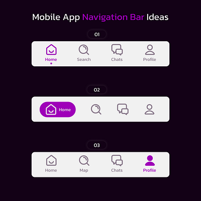 3 Types of Navigation Bar For Mobile App mobile app mobile app design nav bar navigate navigation bar product design ui user experience user interface ux