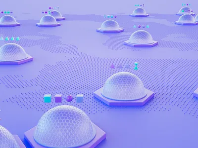 Quantum network 3d art houdini quantum network redshift