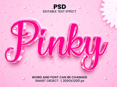 Pinky glossy 3D Editable Photoshop Text Effect Template cute font download link girl lovely lovely design pink effect pink font