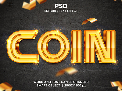 Coin luxury 3D Editable Photoshop Text Effect Template download link gold font gold text effect golden luxurious font luxury money