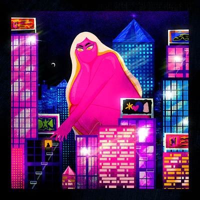 Big city illustration animation artist city colors design illustration ilustração pink