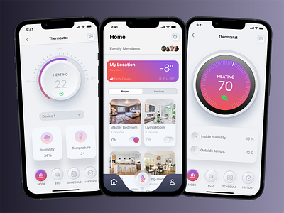 Smart home App graphic design ui