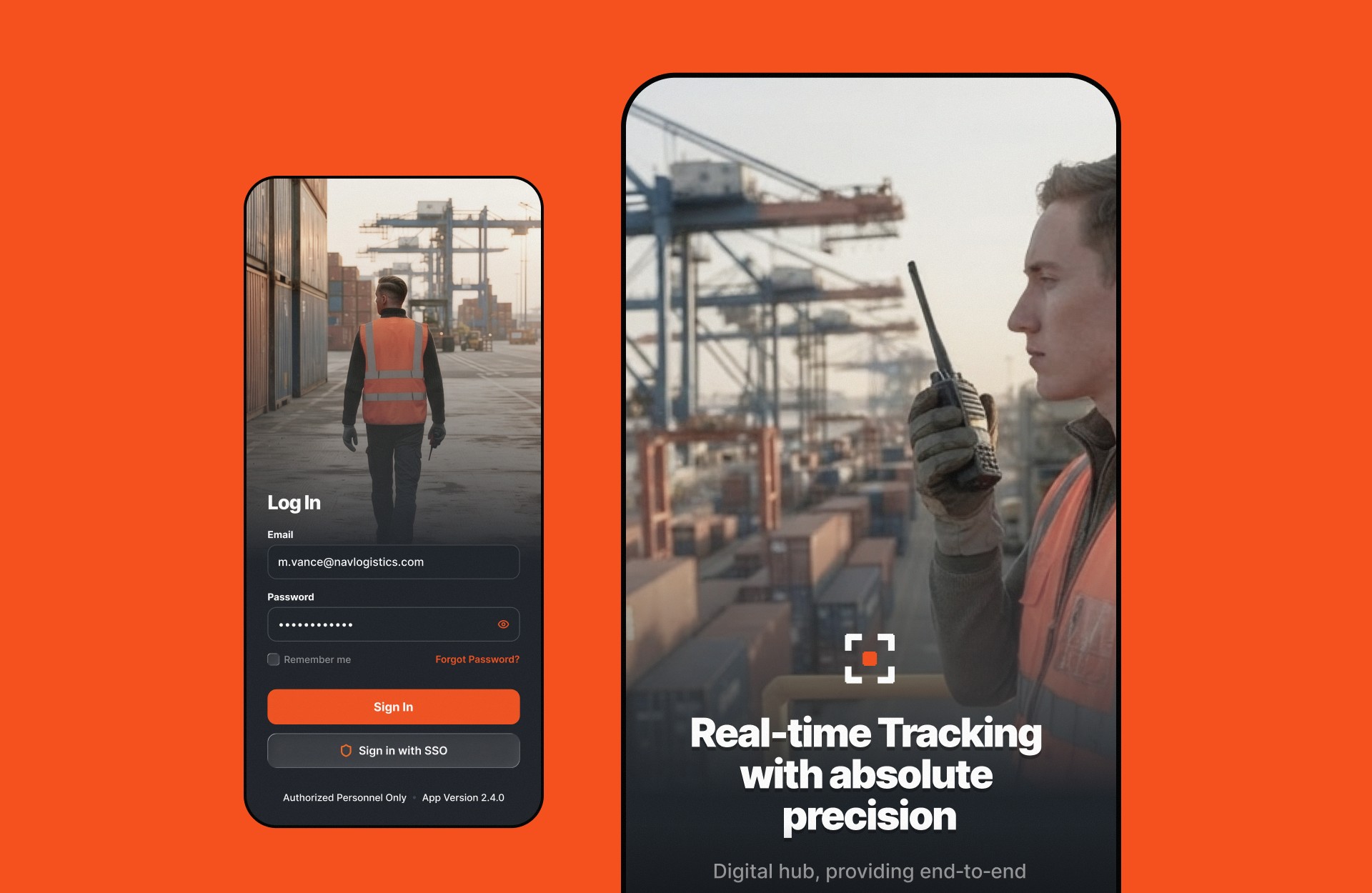CargoVue App app design logistic ui